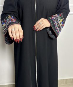Alternative view of عبايات بيست - عباية نص كلوش أنيقة تدخيلة ملون-912
