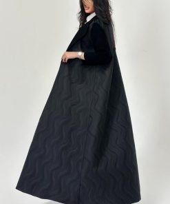 Alternative view of عبايات خمرة - عباية تفته مع كريب قصة نص كلوش