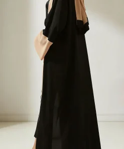 فيفيتش - كارديجان طويل مفتوح من الأمام بتصميم مرقع بألوان متداخلة - أزرق