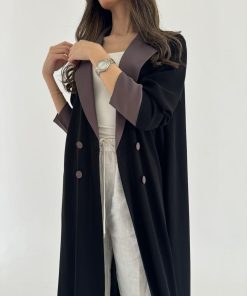 Alternative view of عبايات خمرة - عباية رسمي بياقة كريب ملكي