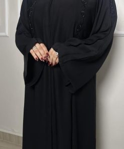 عبايات بيست - عباية نص كلوش بتدخيلة خرز-999