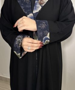 عبايات بيست - عبايه نص كلوش تدخيلة كحلية-989