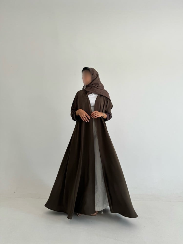 عباية قماش كريب قصة نص كلوش - Image 2