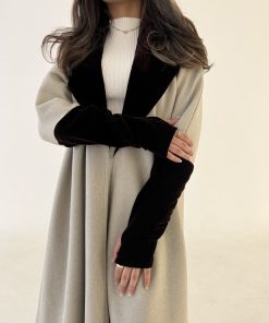 عبايات خمرة - جوخ مع مخمل كوري ربع كلوش