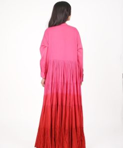 Alternative view of أوبرا فاشن - جلابية كويتية كلوش لون زهري مموج اكمام طويلة