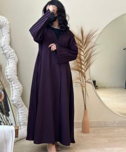 Alternative view of مارينا للعبايات - عباية تكسير لون موف غامق