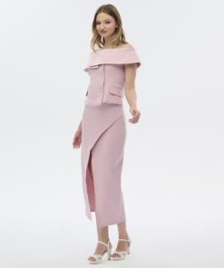 افورا  - طقم جاكيت + تنورة لحمي