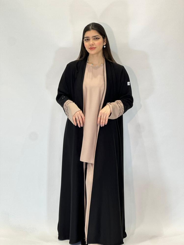 مارينا للعبايات - عباية السفر لحمي بكرستال - Image 4