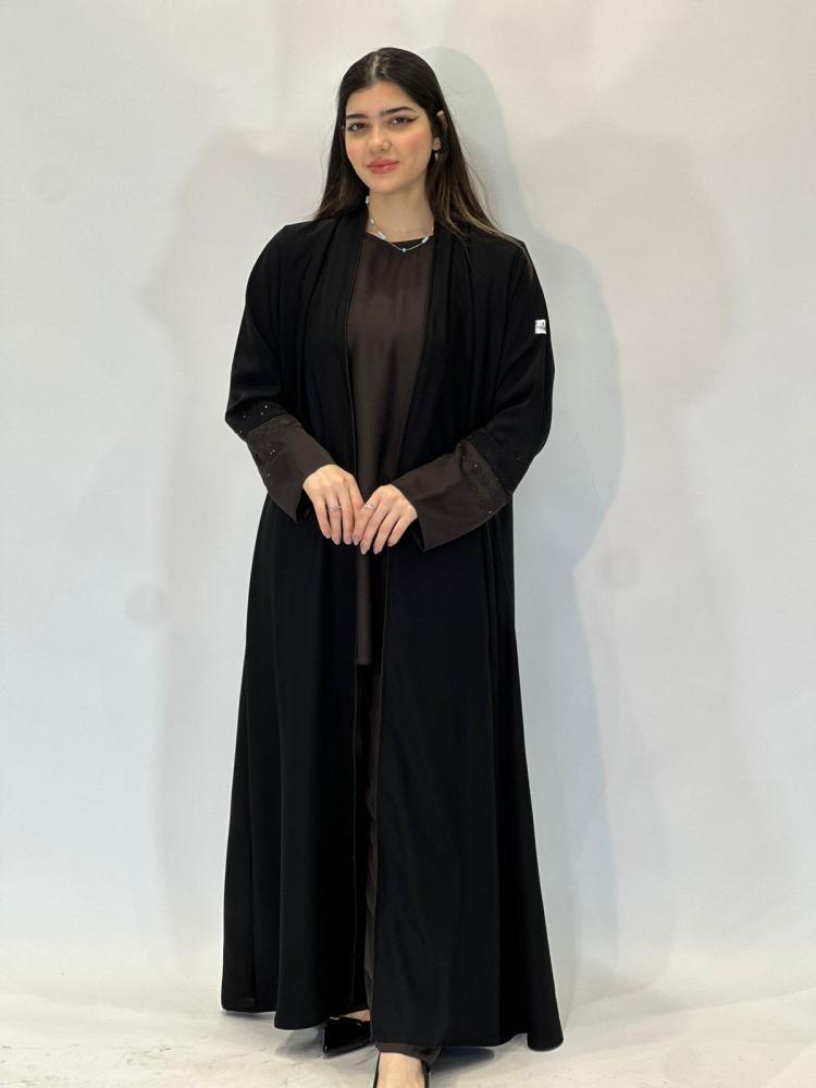 مارينا للعبايات - عباية السفر كم بني بكرستال - الصورة 2