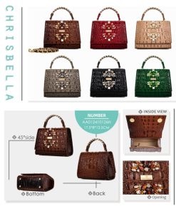 Alternative view of أوبرا فاشن - شنطة يد ماركة كريسبلا مرصعة بالأحجار بجلد فاخر لون اسود