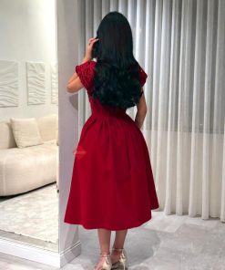 Alternative view of بينوش  - فستان مخمل مطرز بالورود ستايل اكمام بف