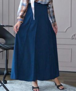 أوبرا فاشن - تنورة قماش كريب لون كحلي