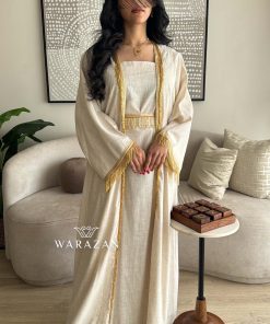 ورزان - جلابية قطعتين مع هدب ذهبي