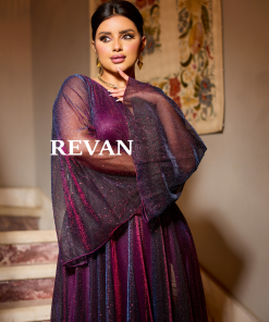 ريفان - فستان سهرة بأكمام كيمونو شفافة