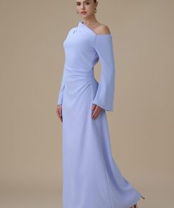 Alternative view of اكتان - فستان طويل ازرق بتصميم كتف واحد