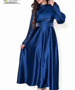 Alternative view of تريجر آيلاند - فستان طويل ستان بكسرات