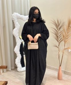 Alternative view of مارينا للعبايات - ‏عباية فراشة دبل فيس لون اسود