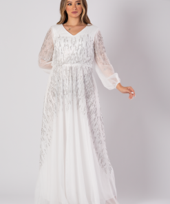 تريجر آيلاند - فستان سهرة طويل تل باكمام طويله