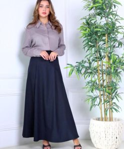 Alternative view of أوبرا فاشن - بلوزة سادة لون رمادي بازرار