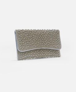 Alternative view of أوبرا فاشن - شنطة سهرة مرصعة بحبيبات لول لامعة بتصميم فاخر لون رمادي