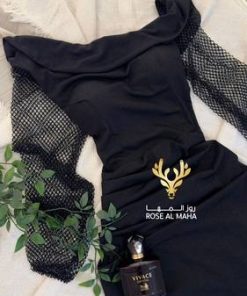 Alternative view of روز المها - فستان اسود مخصر كم طويل