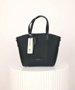 Alternative view of أوبرا فاشن - شنطة ماركه كريسبيلا لون اسود مصنوعة من الجلد المنقوش