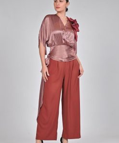 Alternative view of أوبرا فاشن - طقم طوبي بنطلون وبلوزة مزينة بوردة