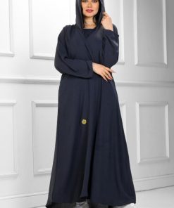 عبايات روزا - ثلاثية سيدرا عباية+ صديري + بنطلون رصاصي غامق من قماش الكريب الناعم مع طرحه مجاناً