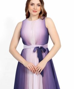 Alternative view of تريجر آيلاند - فستان بناتي ميدي كسرات انيق و حزام على الوسط