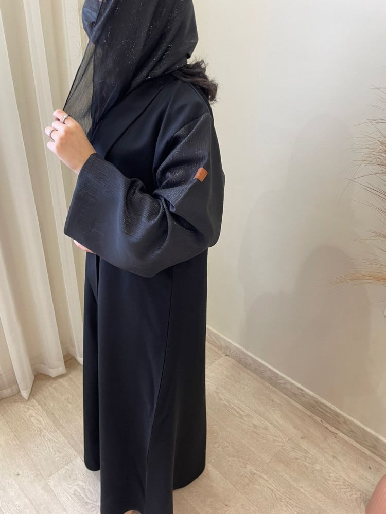 مارينا للعبايات - عباية كتان لمعه من الاكمام - Image 3