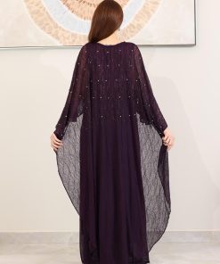 Alternative view of تريجر آيلاند - فستان بنفسجي يتميز بتصميم واسع ومنسدل بأكمام طويلة