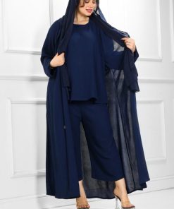 Alternative view of عبايات روزا - عباية "سُمُو" الكحلية (3 قطع): عمق اللون البحري ورفعة الكريب الناعم