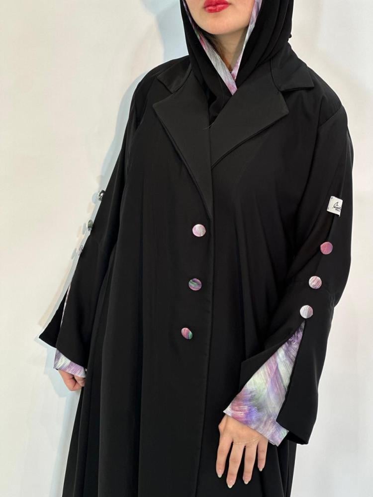 مارينا للعبايات - عباية امواج كم مفتوح