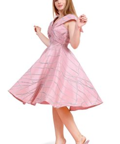 Alternative view of تريجر آيلاند - فستان سهره قصير مطرز من قماش التفته الفخم