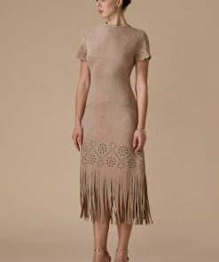 اكتان - فستان بني ميدي شامواه