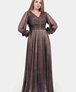 تريجر آيلاند - فستان سهرة طويل مزين من الاكمام باللؤلؤ