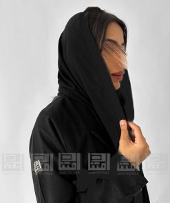 دار امتنان - عباية سوداء ربع كلوش بليزر بقماش ليمار البارد- 1449