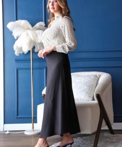 Alternative view of أوبرا فاشن - تنورة مدرسي قماش كريب لون اسود