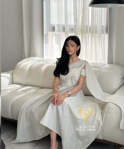 روز المها - فستان ميد  كتان انيق