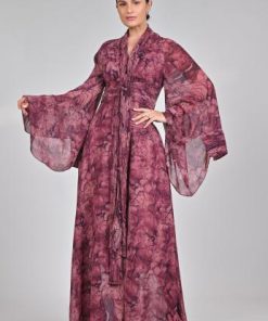 أوبرا فاشن - جلابية نسائية طويلة مشجره لون وردي