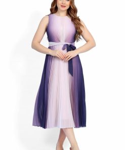 تريجر آيلاند - فستان بناتي ميدي كسرات انيق و حزام على الوسط