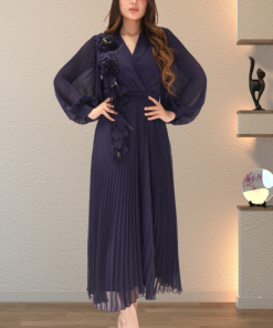 Alternative view of تريجر آيلاند - فستان طويل شيفون بكسرات بليسيه