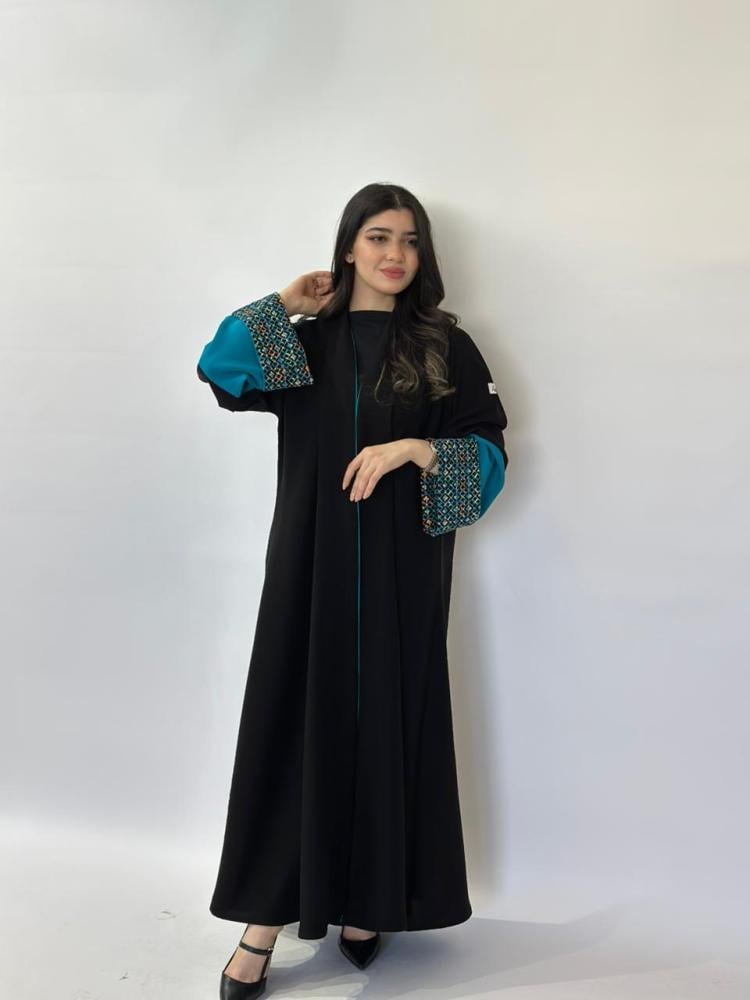 مارينا للعبايات - عبابه سندس تركوازي - الصورة 3