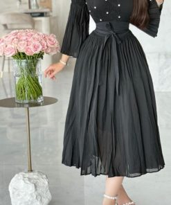 تريجر آيلاند - فستان بحزام استرتش مزين بكرستال