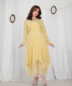 Alternative view of أوبرا فاشن - فستان العيد بناتي راقي مع جاكت قصير وتفاصيل دانتيل وكريستال