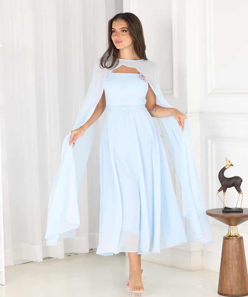 Alternative view of تريجر آيلاند - فستان شيفون بكاب ووردة على الصدر