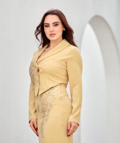 Alternative view of أوبرا فاشن - فستان أنيق بقصة جاكت وتطريز شك راقٍ