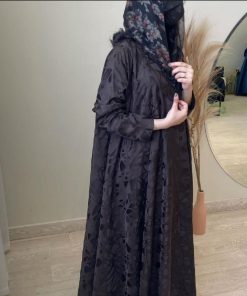 مارينا للعبايات - ‏عباية كلوش جاكار ‏بني