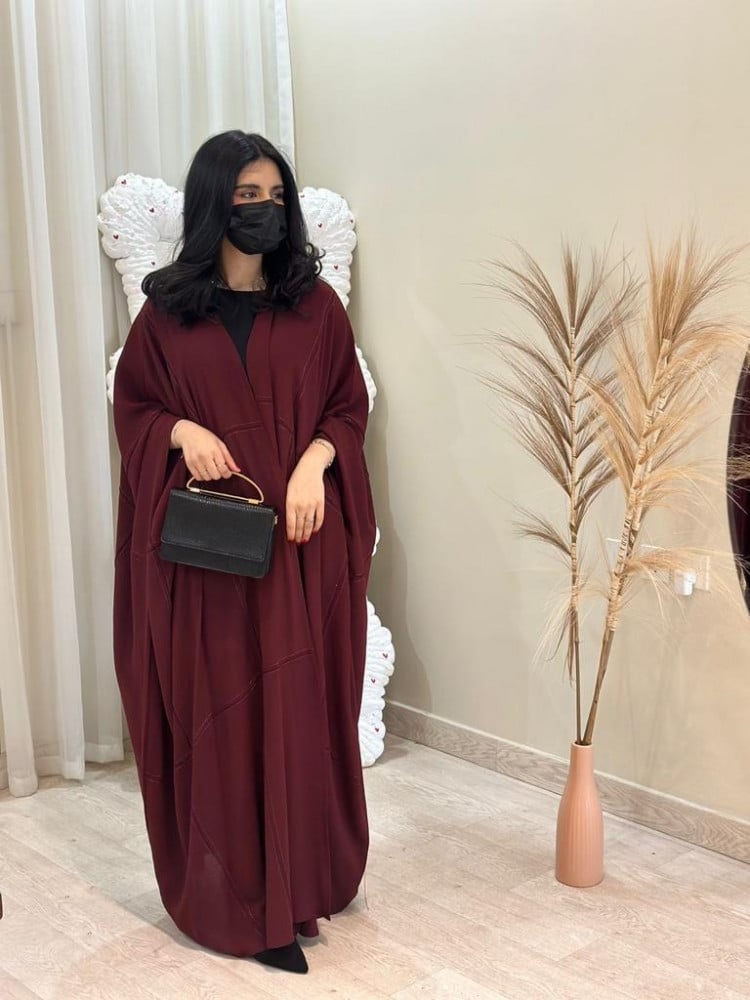 مارينا للعبايات - عباية بشت عنابي