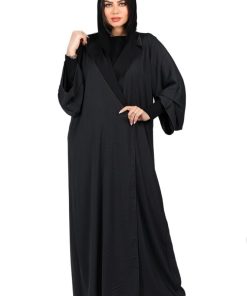 Alternative view of عبايات روزا - عباية دبل فيس من الحرير المغسول مع طرحتها